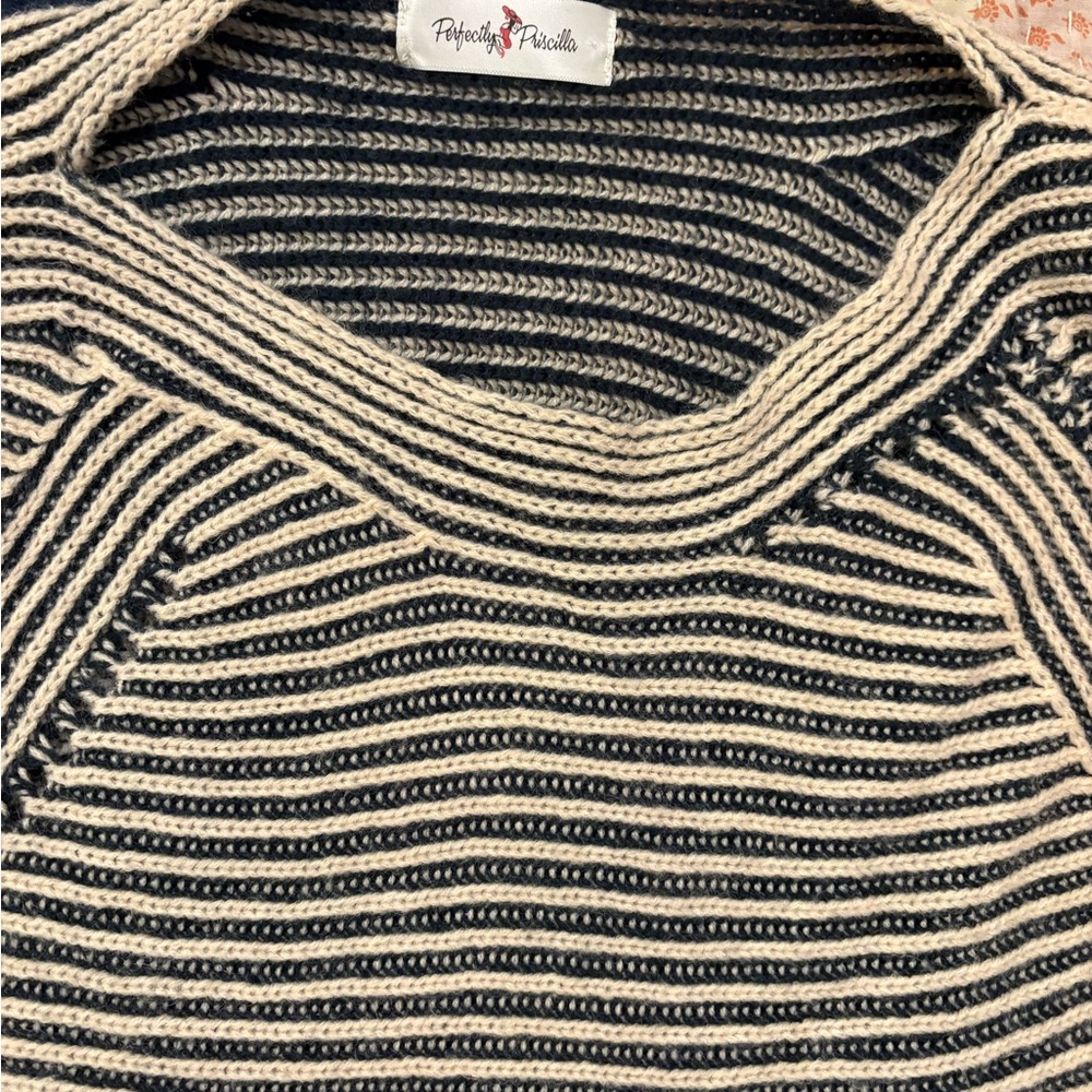 Striped Crew Neck Sweater - Picture 2 of 8